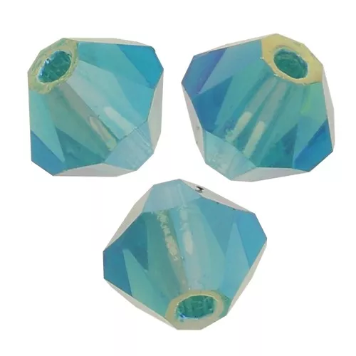 Perles toupies Preciosa - Rondelle Bead 4 mm - Blue Zircon AB 2X x30