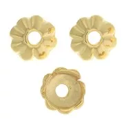 Coupelles striées 6 mm - Doré à l'or fin x6
