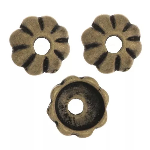 Coupelles striées 6 mm - Bronze x6