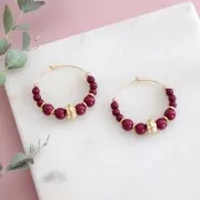 Perles rondelles travaillées 8x5 mm - Doré à l'or fin x5