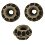 Perles rondelles travaillées 8x5 mm - Bronze x5