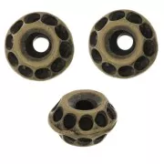 Perles rondelles travaillées 8x5 mm - Bronze x5