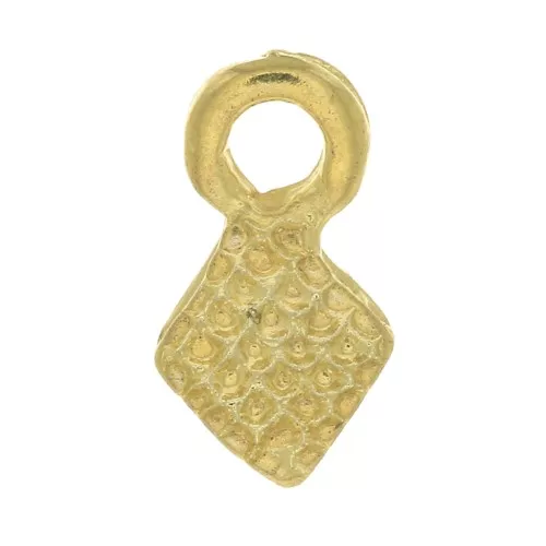 Mini breloques losange 9x5 mm - Doré à l'or fin x6