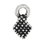 Mini breloques losange 9x5 mm - Argenté vieilli x6