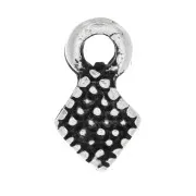 Mini breloques losange 9x5 mm - Argenté vieilli x6