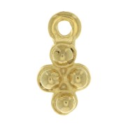 Breloque losange avec petite boule 15x8 mm - Doré à l'or fin x1