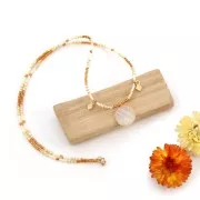 Breloque losange avec petite boule 15x8 mm - Doré à l'or fin x1