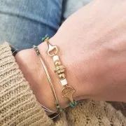 Intercalaire design 23x10 mm en zamac - Doré à l'or fin x1