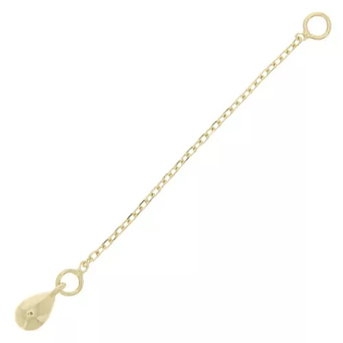 Chainette d'extension goutte maille Forçat limée 55 mm - Plaqué Or 3 microns x1