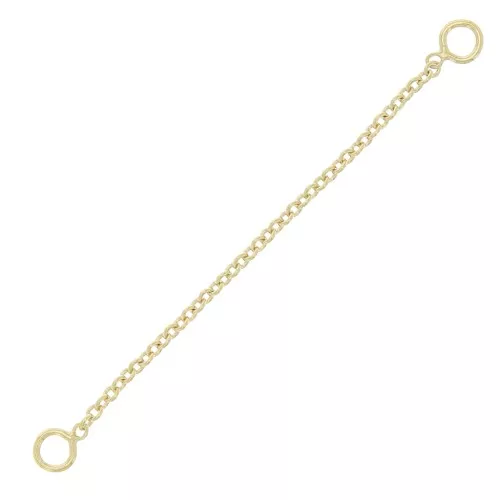 Chainette d'extension 2 anneaux maille Forçat 50 mm - Plaqué Or 3 microns x1