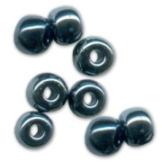Perles rocailles Preciosa  6/0 4 mm - Jet Hematite x20g