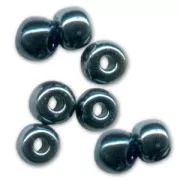 Perles rocailles Preciosa  6/0 4 mm - Jet Hematite x20g
