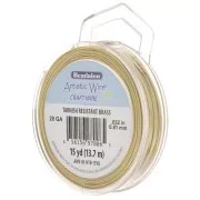 Fil de laiton Artistic Wire 0.81 mm - brut traité anti-ternissement x13.7m