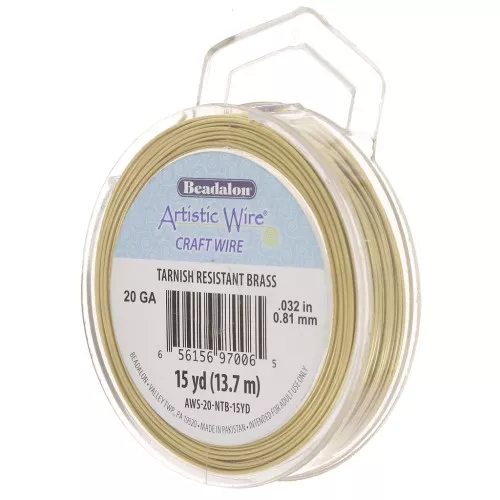 Fil de laiton Artistic Wire 0.81 mm - brut traité anti-ternissement x13.7m