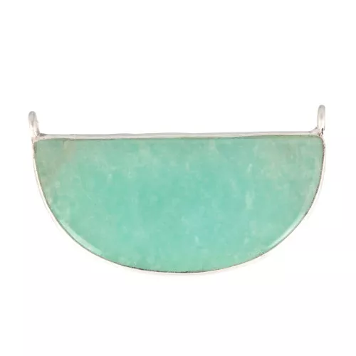 Intercalaire pour collier en pierre gemme 33x19 mm - Argent 925 - Amazonite x1