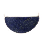 Intercalaire pour collier en pierre gemme 33x19 mm - Argent 925 - Lapis lazuli x1|raw }}