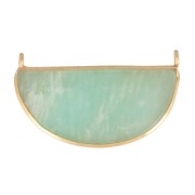 Intercalaire en pierre gemme 33x19 mm Argent 925 Doré à l'or fin - Amazonite x1|raw }}
