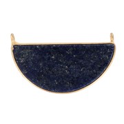 Intercalaire en pierre gemme 33x19 mm Argent 925 Doré à l'or fin - Lapis lazuli x1|raw }}
