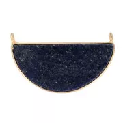 Intercalaire en pierre gemme 33x19 mm Argent 925 Doré à l'or fin - Lapis lazuli x1