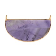 Intercalaire en pierre gemme 33x19 mm Argent 925 Doré à l'or fin - Amethyste x1|raw }}