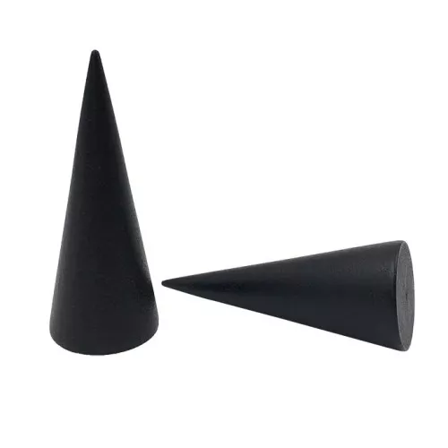 Porte bijoux pour bague bois en forme de cône 80x30 mm - Noir x1
