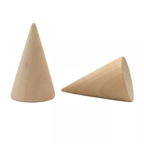 Porte bijoux pour bague bois en forme de cône 40x25 mm - Naturel x1