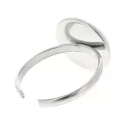 Bague fine réglable pour cabochon fond plat 12 mm - Acier inoxydable 316L x1