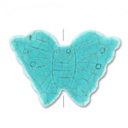 Perle papillon imitation Turquoise 25x35 mm x1|raw }}
