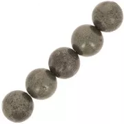 Perles rondes 8 mm pierre gemme Golden Pyrite x10