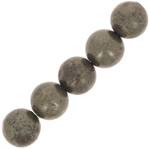 Perles rondes 8 mm pierre gemme Golden Pyrite x10