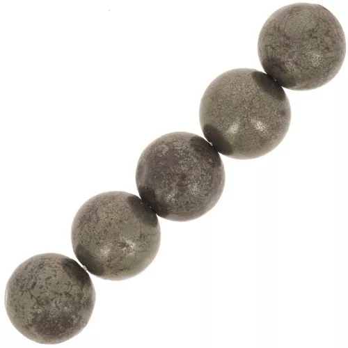 Perles rondes 8 mm pierre gemme - Golden Pyrite x10