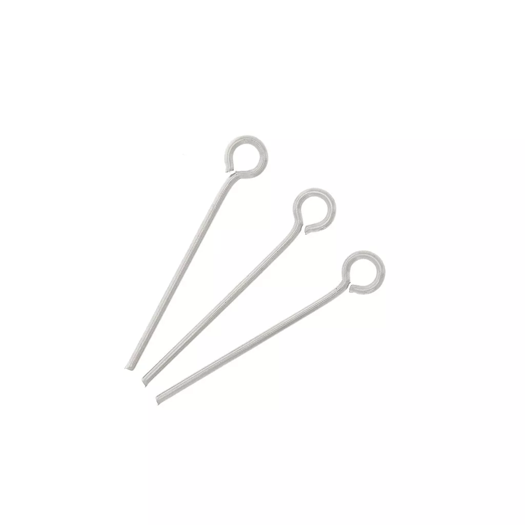 Changrongsheng Clous Tête Ronde, Fabrication de Bijoux Clous, Épingles à Oeil Placage Fer, pour Boucle Oreille, Collier Faisant des Accessoires 42/31/28/24/21/17mm Argent