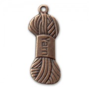 Breloque pelote 31 mm cuivré vieilli x1