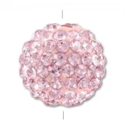 Ronde plasticine strass 12 mm Light Rose x1