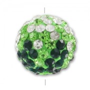 Ronde plasticine strass 12 mm Crystal/Peridot/Emerald x1|raw }}