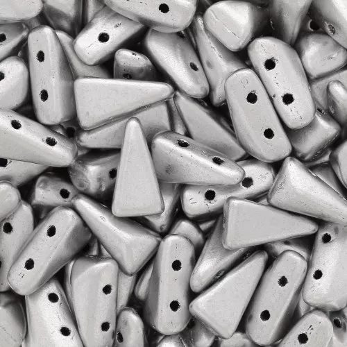 Perles en verre Vexolo 5x8 mm - Silver Mat x30