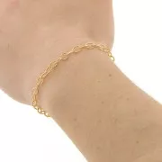 Chaîne maille Forçat striée 4 mm en Gold filled (or laminé) x20cm