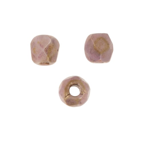 Facettes 2 mm - Chalk White Lila Gold Luster x50