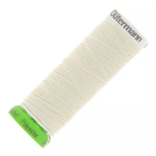 Fil à coudre polyester recyclé Gütermann - Ecru (n°1) x100m