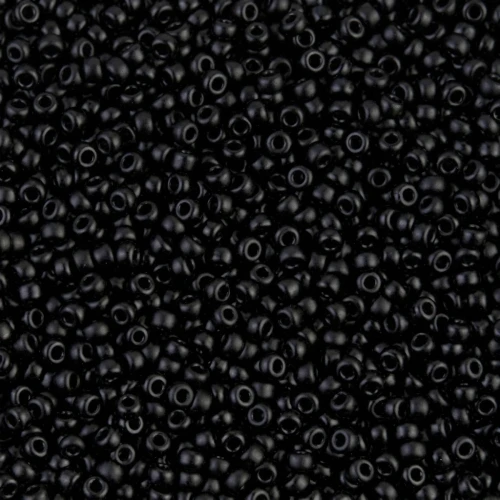 Rocaille Miyuki 11/0 401SF - Semi-Frosted Black x8g
