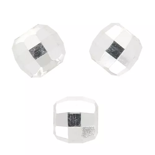 Perles rondes facettées - boule à facettes 2 mm - Argent 925 x50
