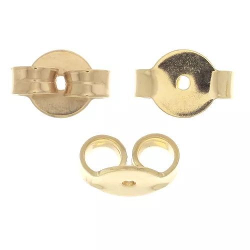Poussoirs - Poussettes pour clous d'oreilles 7x5 mm - Doré à l'or fin x10