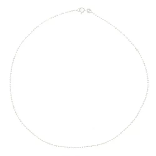 Tour de cou chaîne maille Boule diamantée 1.5 mm - Argent 925 x38cm
