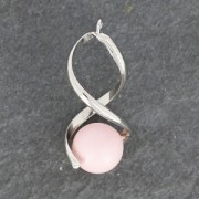 Pendentifs tourbillons 34x15 mm pour perle de 10 mm - Doré à l'or fin x2