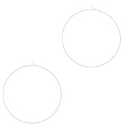 Créoles fines à décorer 40 mm - Placage Argent fin x2