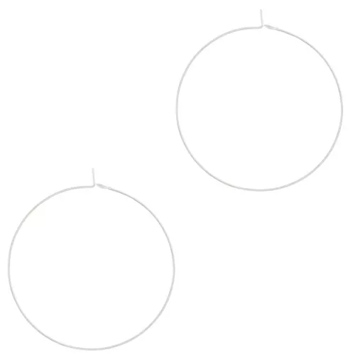 Créoles fines à décorer 40 mm - Placage Argent fin x2