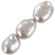 Perles d'eau douce irrégulières teintées 10x12 mm Light Grey x6