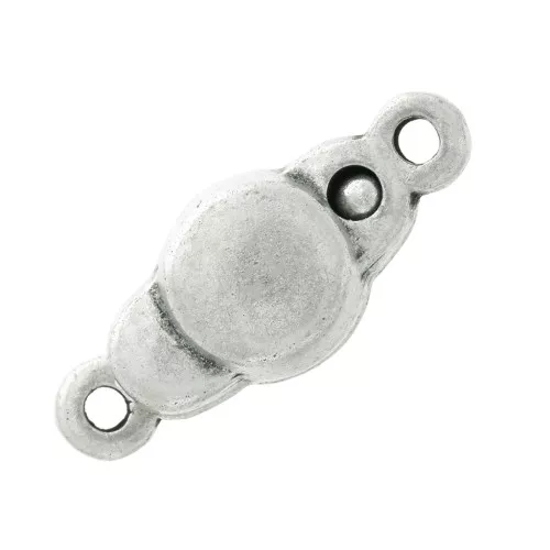 Fermoir aimanté 18x7 mm - Placage Argent fin vieilli x1