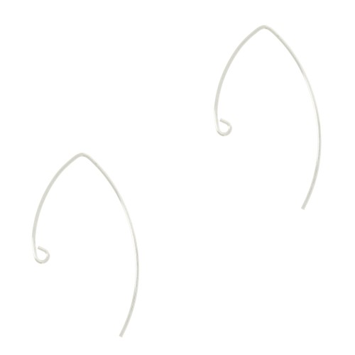 Crochets d'oreilles à décorer 21 mm en Argent 925 x2