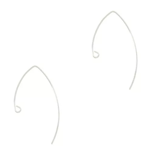 Crochets d'oreilles à décorer 21 mm en Argent 925 x2